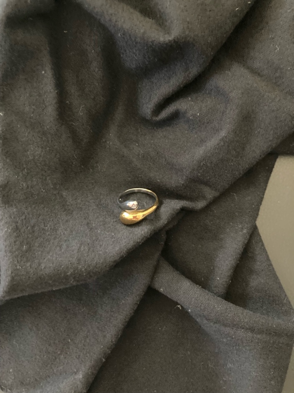 Brook & Bloom Gold and Silver Adjustable Minimalist Teardrop Ring